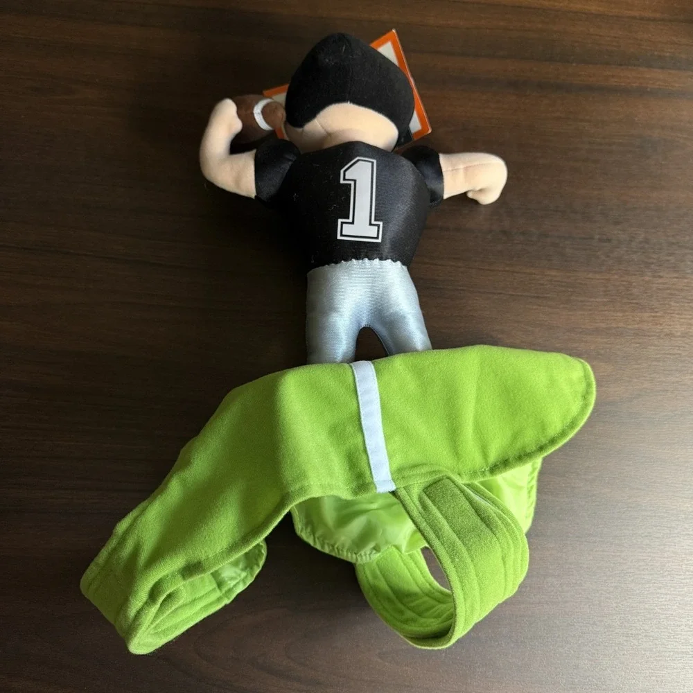 Dog Football Player Costume Plush Rider Superbowl Outfit Halloween Game Day S/M